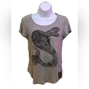 Gray Graphic Snake Print Women's Top